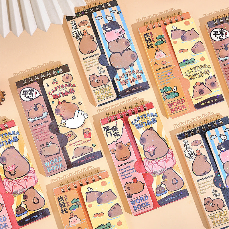 Capibala's high-value English word book can cover the memory book, pocket pocket, small coil notepad