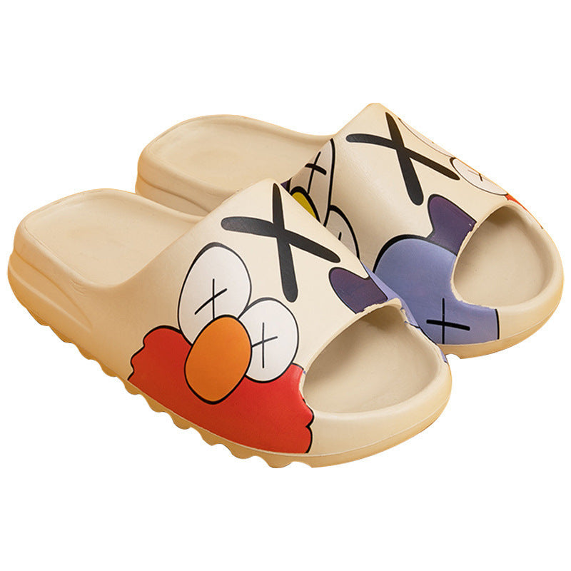 Children's slippers are worn outside in summer, non-slip boys, girls, parents, middle-aged and older children, indoor graffiti coconut sandals