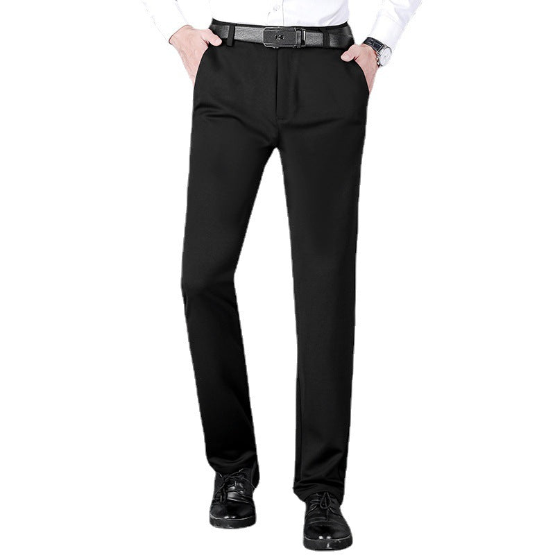 2025 spring/summer new stretch men's slacks young and middle-aged four-sided stretch men's pants thin men's straight length pants