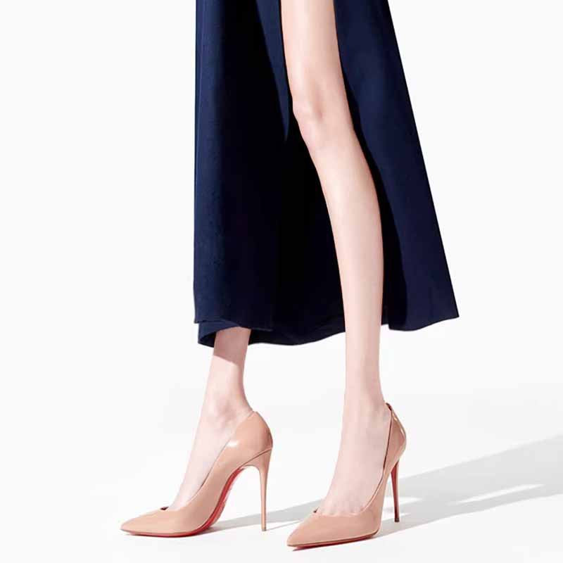 High Heels Bed Erotic Cannon Shoes Women's Stiletto Heels 2023 New Autumn Black 10cm Sexy Pointed-toe Single Shoes