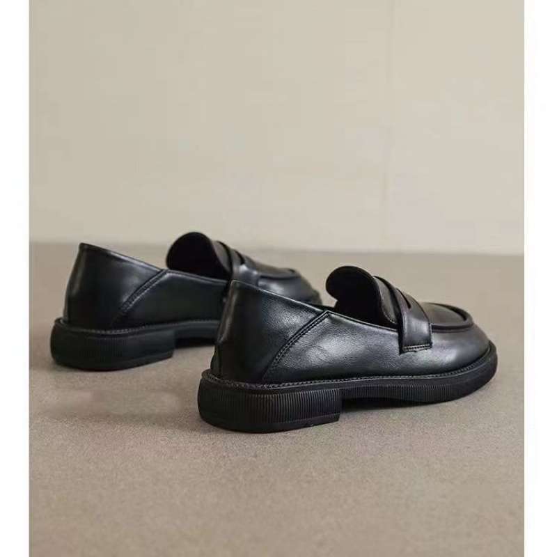 2025 autumn real soft leather small leather shoes for women to work soft soles super soft British style loafers for women versatile single shoe women