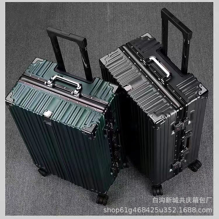 Suitcase, suitcase, aluminum frame, 20 trolley box, spinner wheels, 24 female male students, 26 durable password, 22 inch leather suitcase