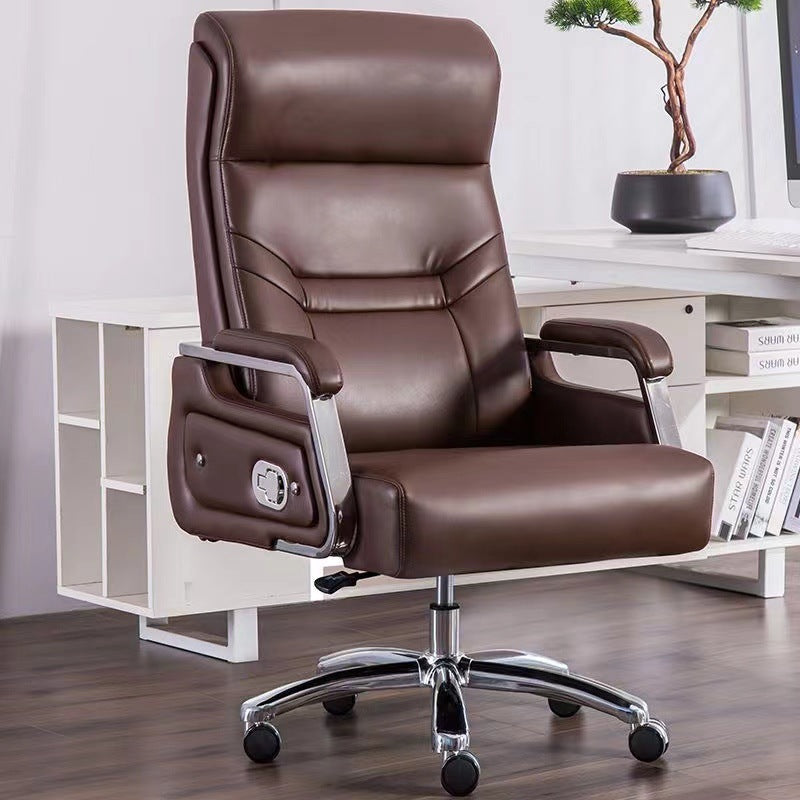Computer chair, home office chair, comfortable sitting, reclining boss chair, business cowhide study chair, back chair