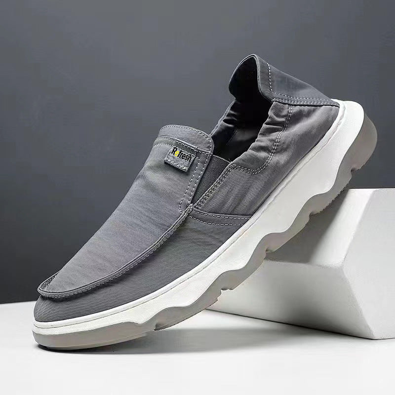 Old Beijing cloth shoes men's new summer thin slip-on shoes breathable driving casual canvas shoes trendy shoes