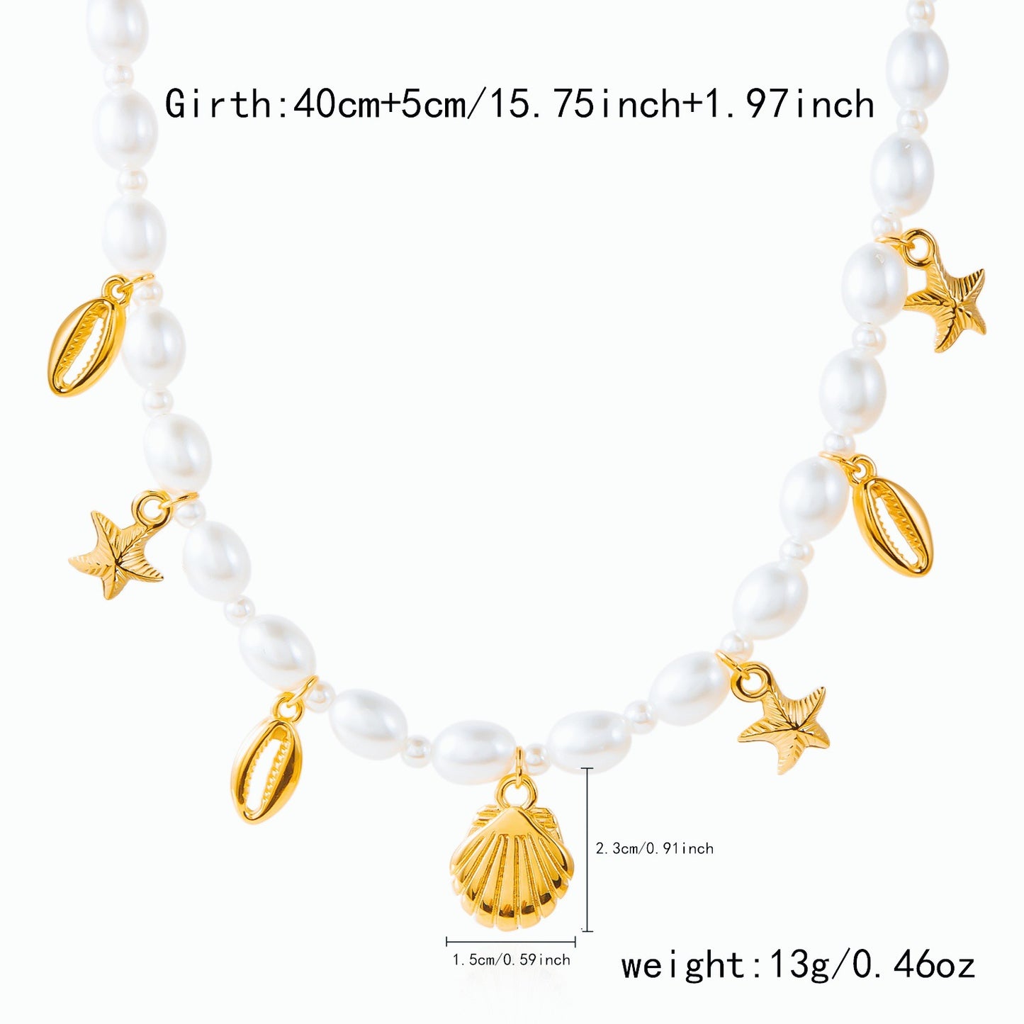 European and American cross-border beach ocean pearl ankle summer beach series starfish shell foot ornament versatile fashion bracelet