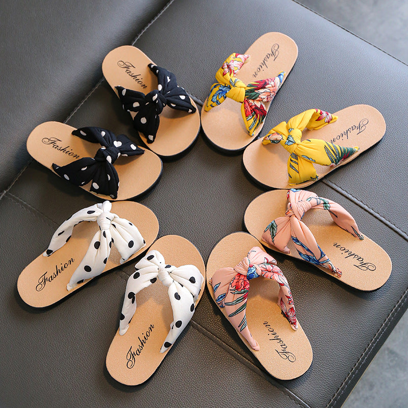 Children's slippers women's summer new fashion girls' sandals wear non-slip, comfortable and soft girls' fabric beach shoes