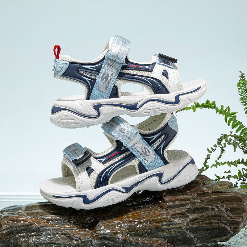 HOBIBEAR boys' sandals, summer model velcro, children's open-toe soft-soled beach shoes, casual shoes, one piece delivery