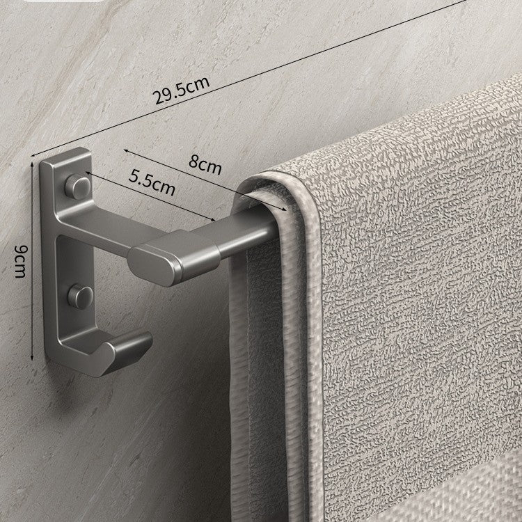 Towel rack toilet no punching bathroom shelf toilet shower room glass door hanger towel rod bath towel rack