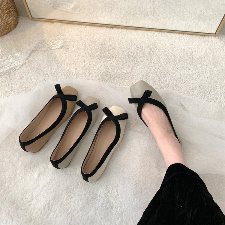 Flat Gentle Evening Shoes French Small White Shoes Single Shoes Women's Shoes Spring Summer 2024 Soft Sole Black Ballet Shoes