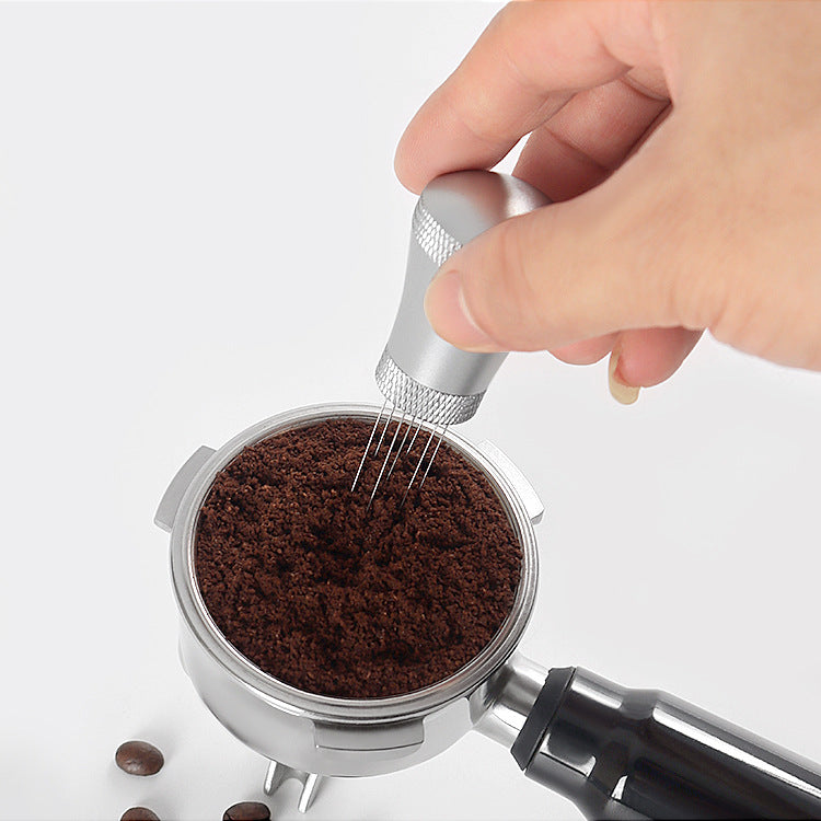 Coffee cloth powder needle stainless steel needle cloth powder set with base Italian coffee powder agglomeration stirring loose powder needle