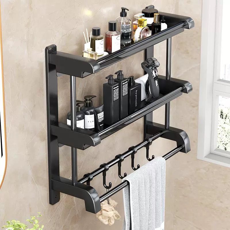 Toilet, toilet, bathroom, stainless steel, multi-layer towel rack, bath towel holder, shelf, washroom, wall-mounted shelf