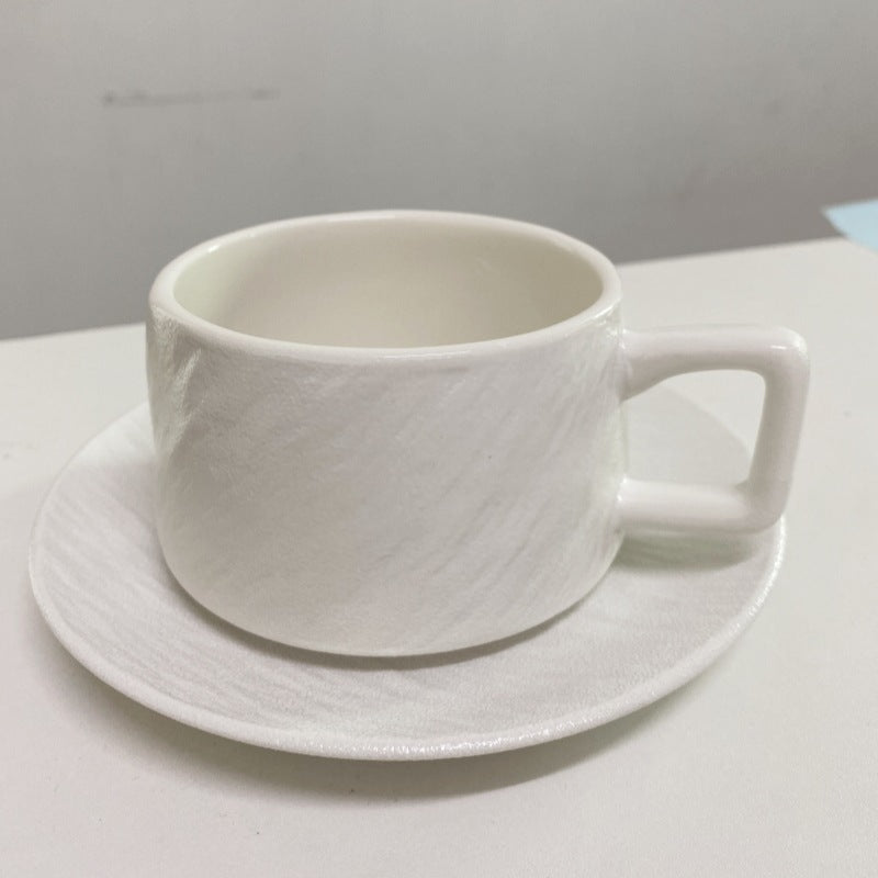 Simple Americano Cup & Saucer Set Rock Pattern Teacups, Hanging Ear Coffee Cups, Home Breakfast Cups, Afternoon Tea Cups