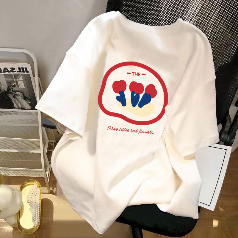 Popular Korean version of the cartoon Snoopy short-sleeved T-shirt, the same for men and women, couples, versatile, trendy, handsome clothes, trendy T