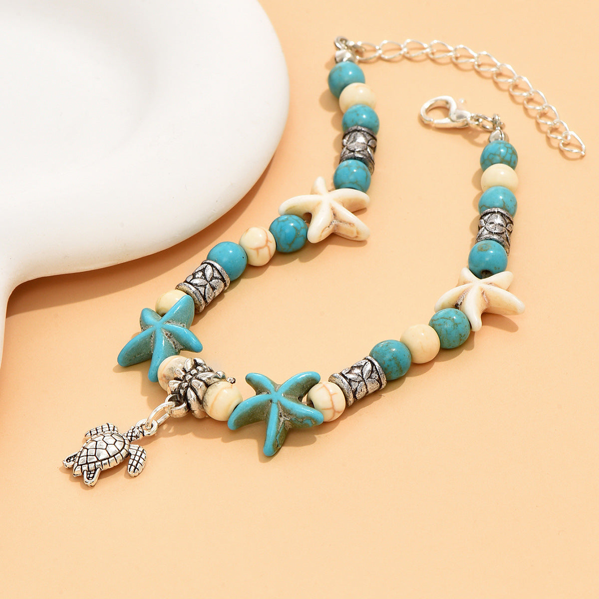 European and American fashion beach style bracelet anklet combination multi-layer pendant shell starfish turtle anklet yoga bracelet women