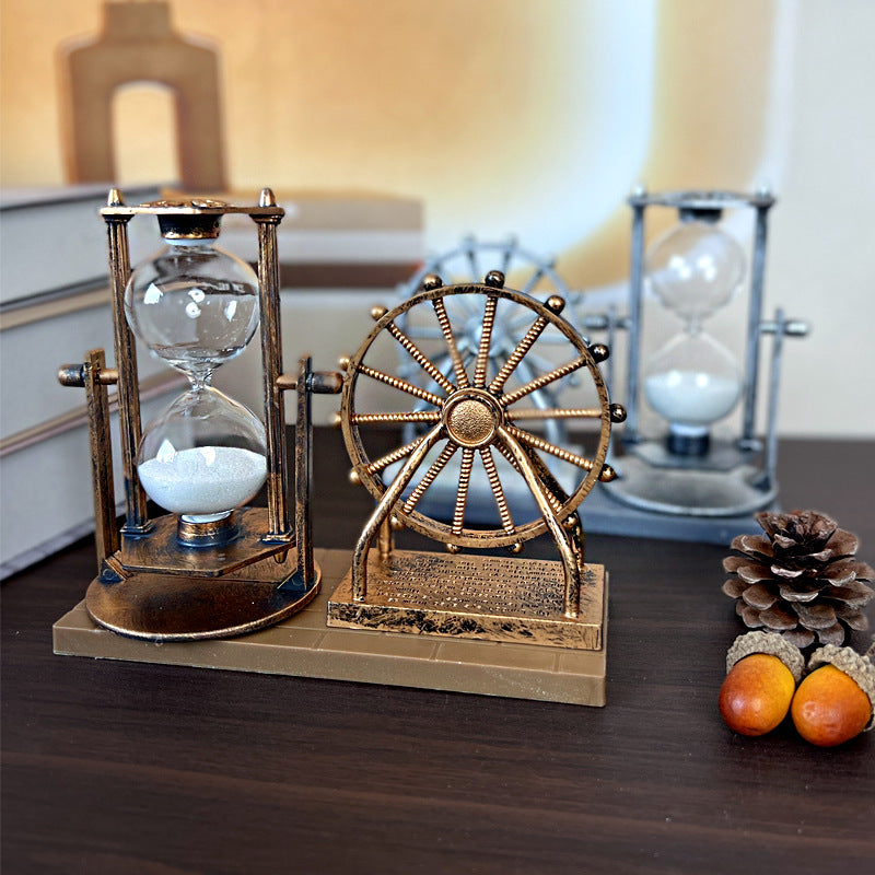I0332 Creative Student Gifts Retro Ferris Wheel Quicksand Hourglass Decoration Home Decoration Decoration Crafts
