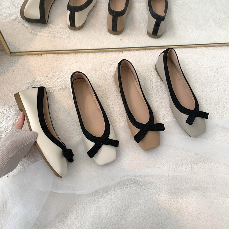 Flat Gentle Evening Shoes French Small White Shoes Single Shoes Women's Shoes Spring Summer 2024 Soft Sole Black Ballet Shoes