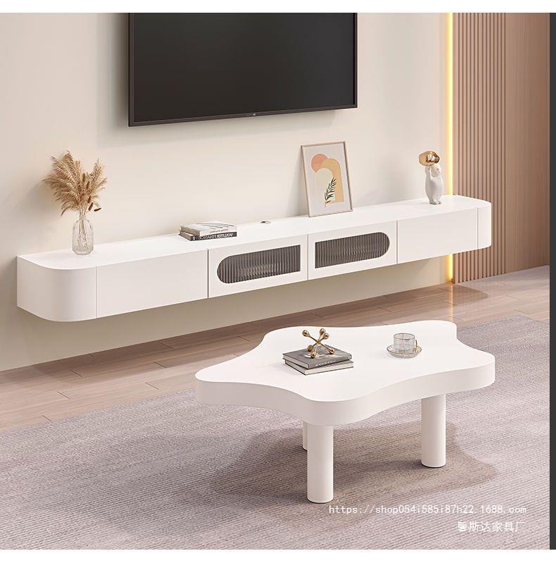 Solid wood hanging TV cabinet