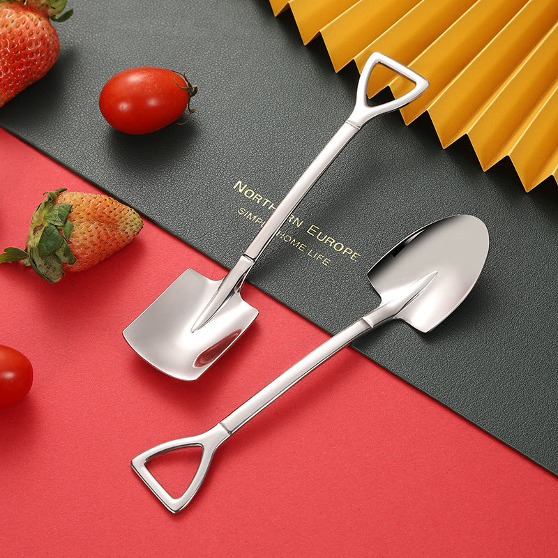 Stainless steel shovel spoon, watermelon spoon, Internet celebrity creative stirring spoon, dessert ice cream, ice cream spoon, ordnance shovel spoon