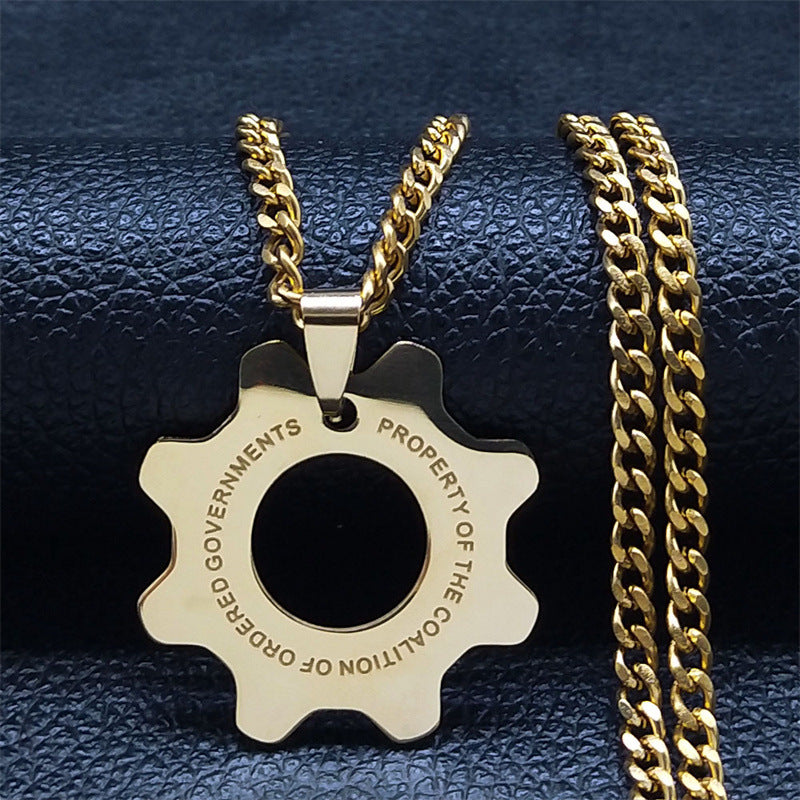 Game Gears of War Necklace Stainless Steel Reactor Necklace Male Female Fan Jewelry N2044 Exquisite