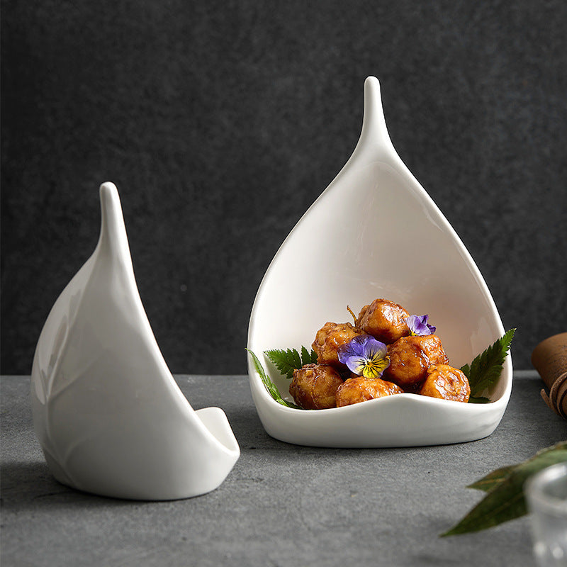 New Chinese Chinese plates, commercial tableware, exquisite high-end Chinese style, Zen white hotel restaurant, creative dish plates