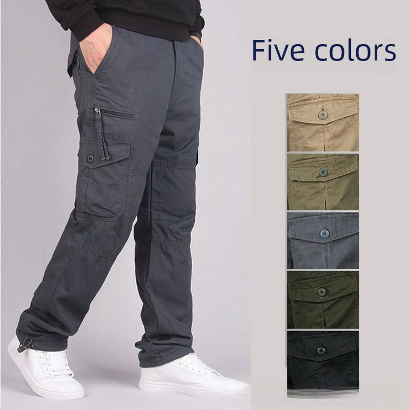 Spring and Autumn New Multifunctional Outdoor Casual Pants Multi-Pocket Cargo Pants Men's Loose Cotton Men's Multi-Pocket Pants Tide