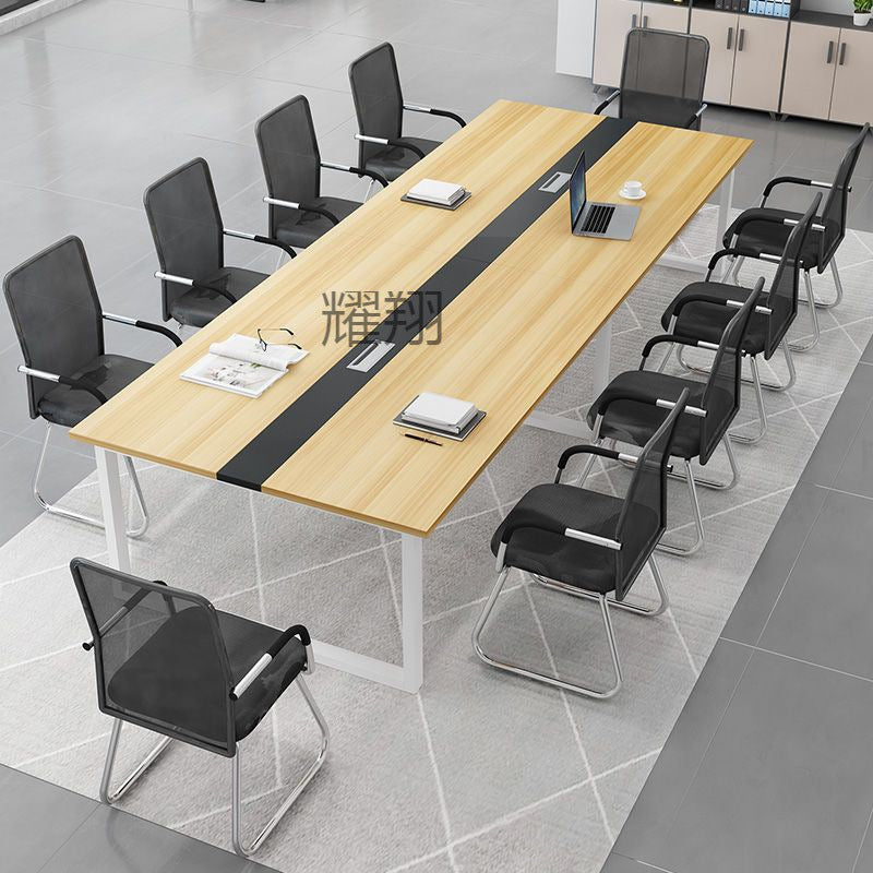 Conference table, bench table, simple modern desk, chair combination, meeting room, bench table, work table, double rectangular