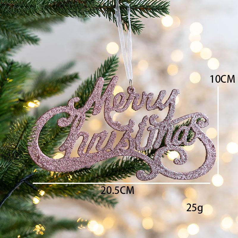 Alphabet card pendant Christmas plastic sticky powder English alphabet card Christmas decoration gifts export Korea alphabet card