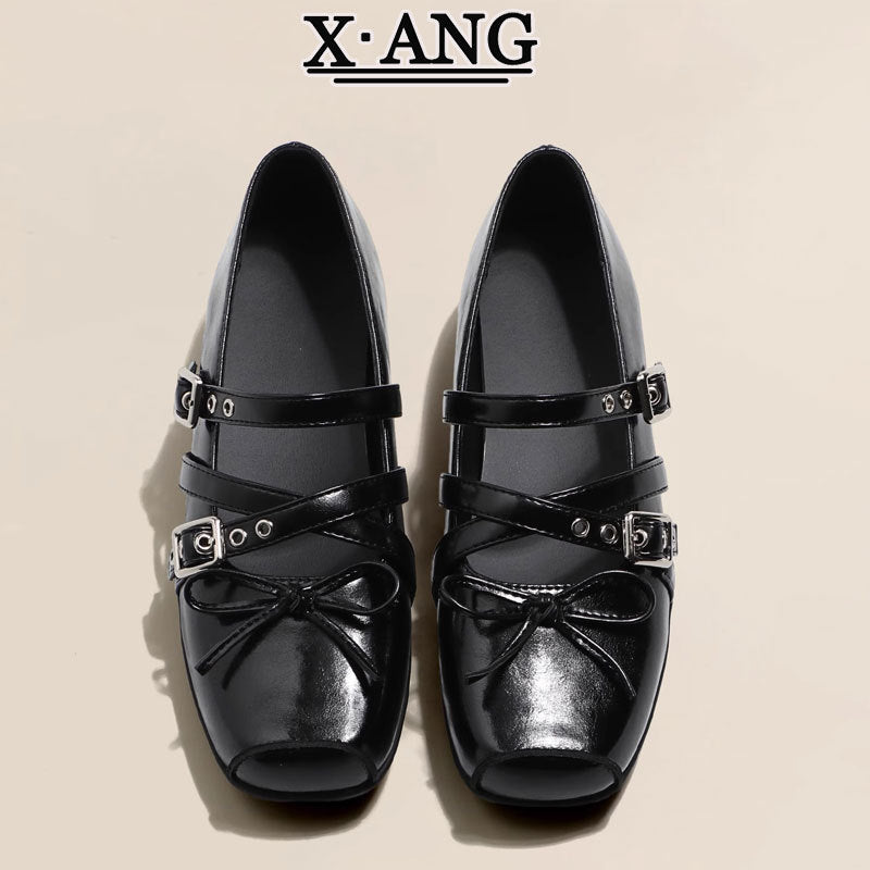 Sheepskin version of square-toed ballet shoes, soft-soled Mary Jane shoes, women's shoes, 2025 summer new pumps