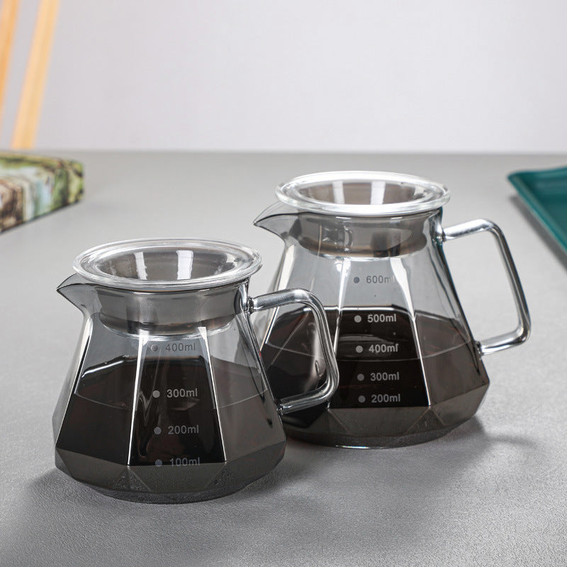 Pour-over glass coffee sharing kettle, cloud pot, coffee filter cup, cold brew cup, American drip pot, coffee pot set