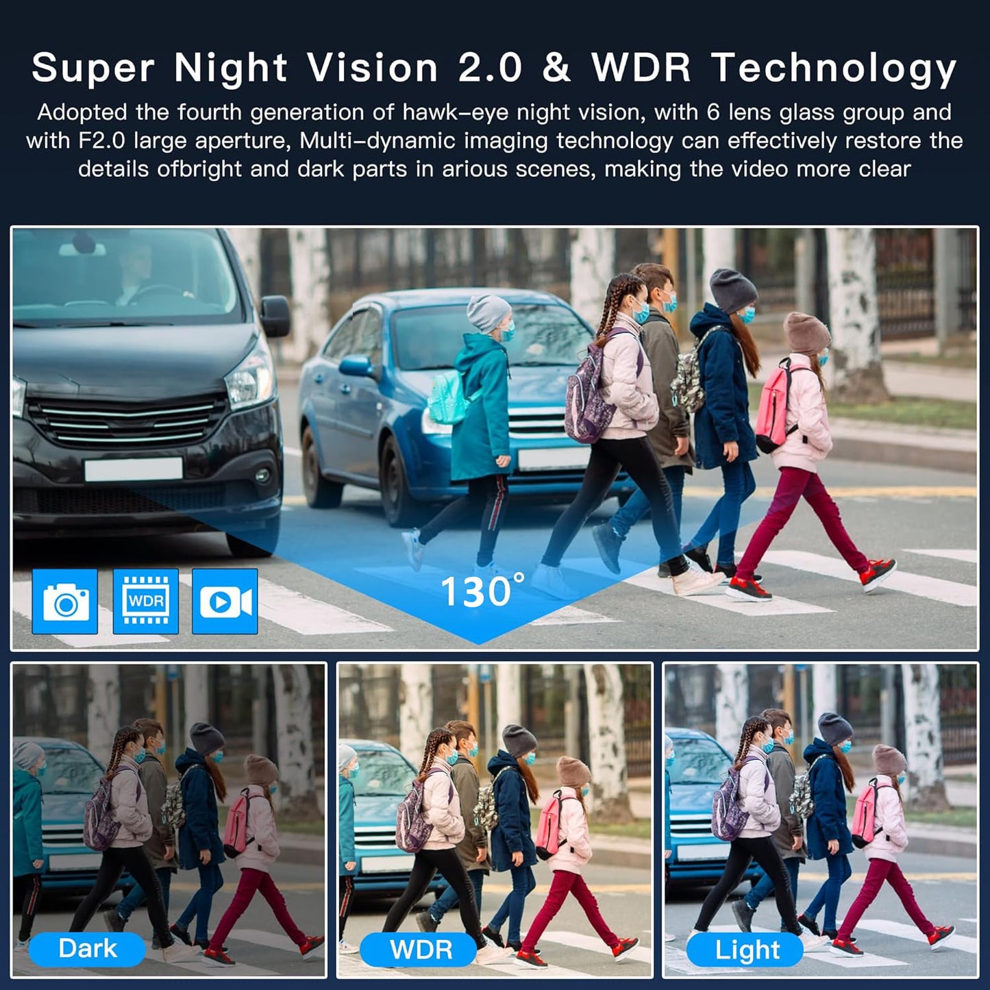 Cross-border S21 quad recording and simultaneous display car camera 1080P high-definition infrared night vision monitoring dash cam