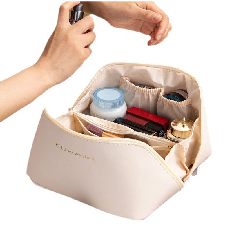 ins Portable Large Capacity PU Portable Toiletry Bag Travel Partition Storage Bag Organ Pillow Cosmetic Bag Wholesale