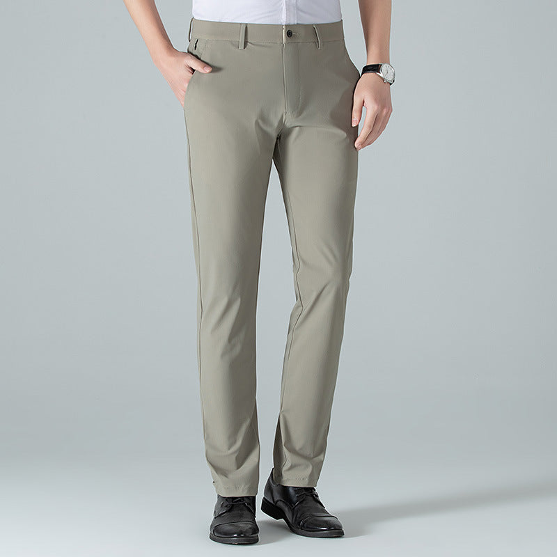 New summer men's slacks, ice silk thin trousers, young and middle-aged men's brand trousers, 5A grade antibacterial pants