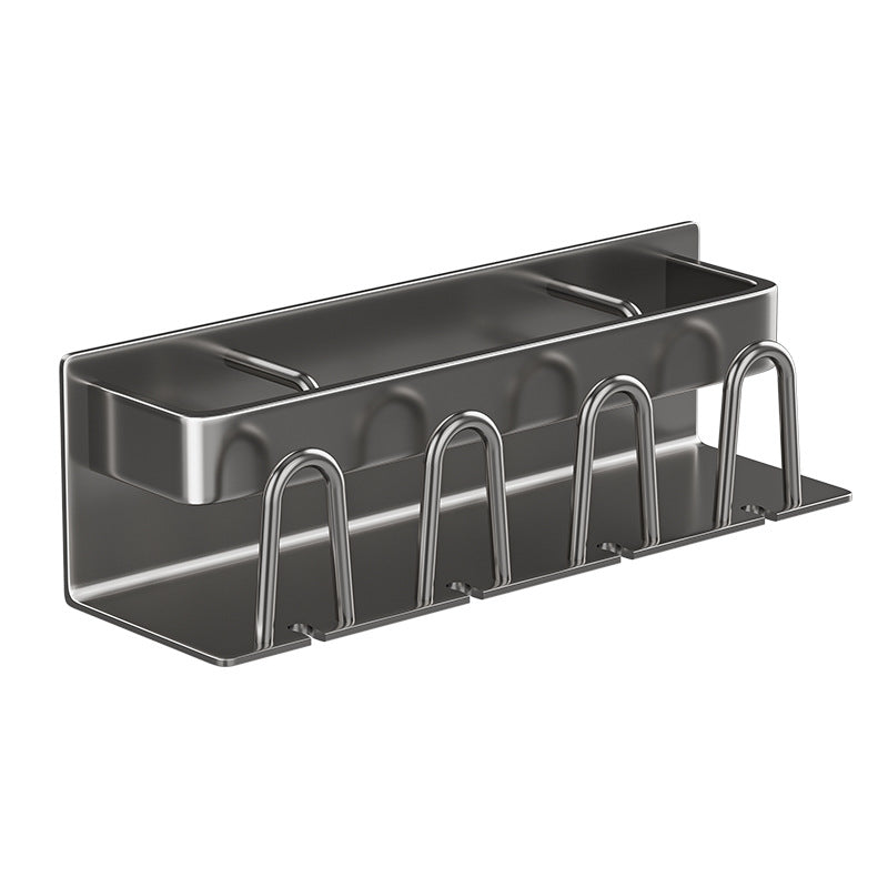 Non-perforated toothbrush shelf, space aluminum bathroom, wall-mounted toothpaste holder, gargle cup storage, electric toothbrush shelf