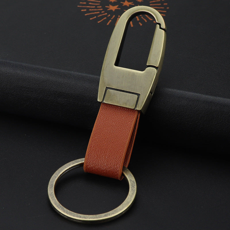 Car logo key pendant logo leather men's metal key chain car key ring accessories practical style optional