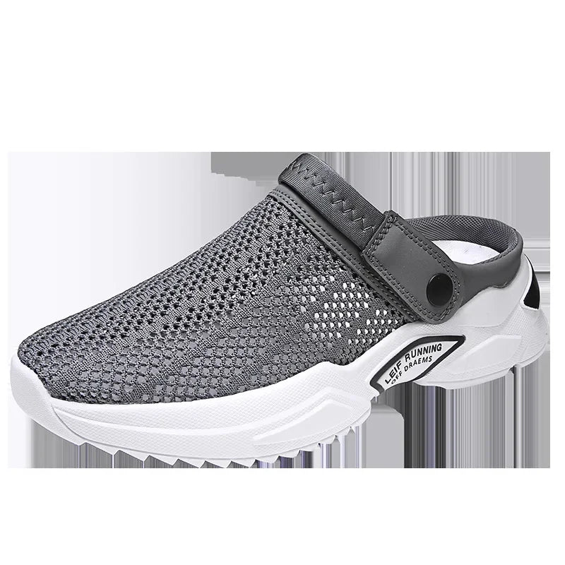 Cross-border men's shoes, breathable, ultra-lightweight, half-lift shoes, men's sandals, sports shoes, bag toe beach shoes, one-foot running shoes