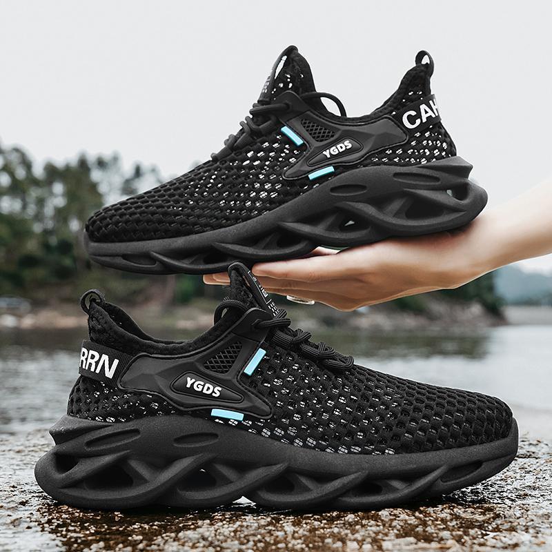 Summer thin lightweight mesh shoes men's sandals hollow large mesh casual running sneakers mesh breathable men's shoes