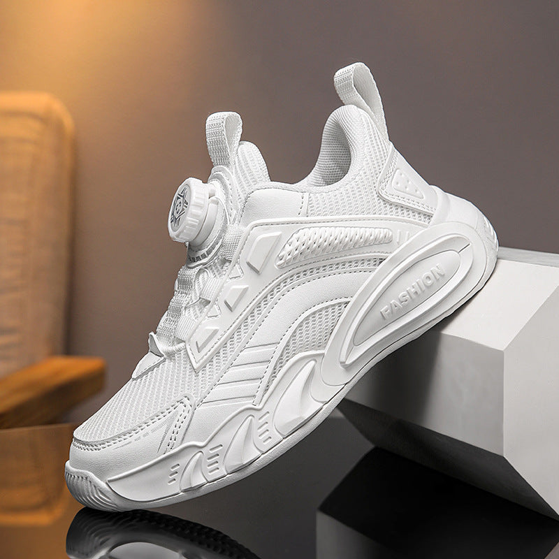 2024 Medium and large children's breathable soft-soled sneakers, mesh casual children's shoes, cut-out summer boys, primary school running shoes