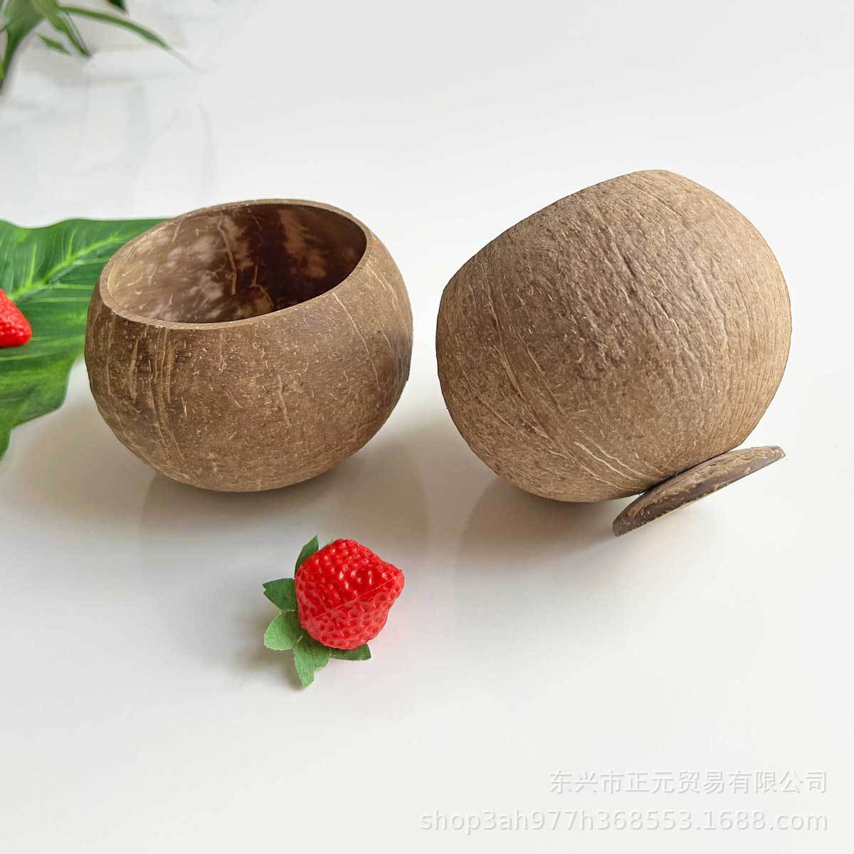 Yogurt Coconut Bowl Natural Coconut Shell Cutlery Shell Wooden Bowl Fruit Salad Dessert Bowl Fillable Food Bowl