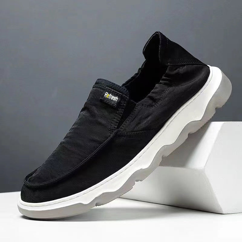 Old Beijing cloth shoes men's new summer thin slip-on shoes breathable driving casual canvas shoes trendy shoes