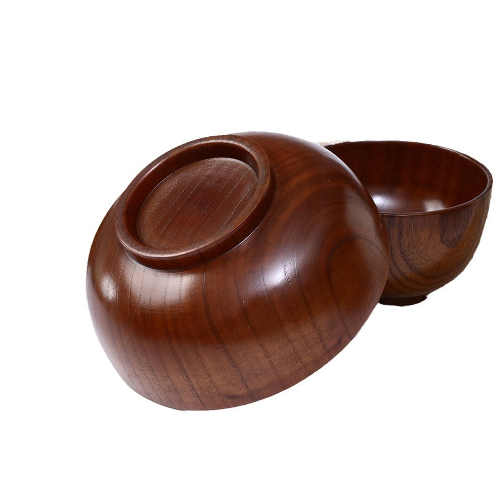 New Chinese Style Whole Wood Sour Jujube Wood Bowl Instant Noodle Bowl Soup Bowl Adult Children's Large Small Heat Insulation Drop Resistant Wholesale Tableware