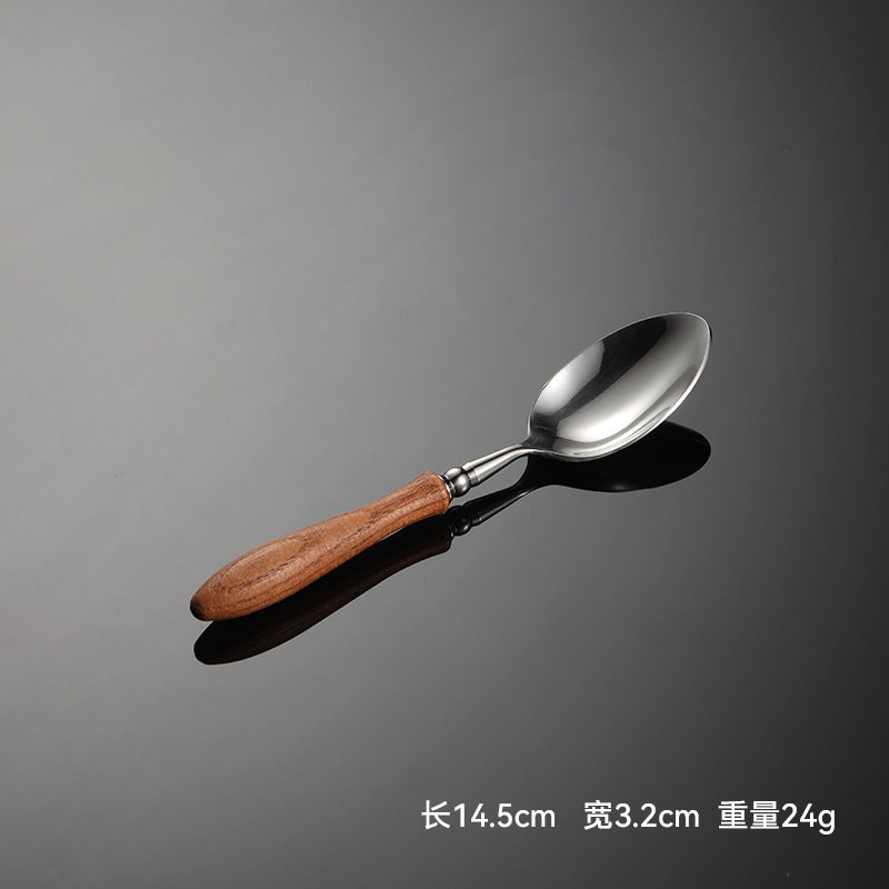 304 stainless steel toon wooden handle knife, fork and spoon