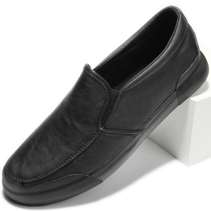 Classic retro men's small leather shoes spring and autumn new breathable casual and versatile one-foot slip trend fashion leather shoes men