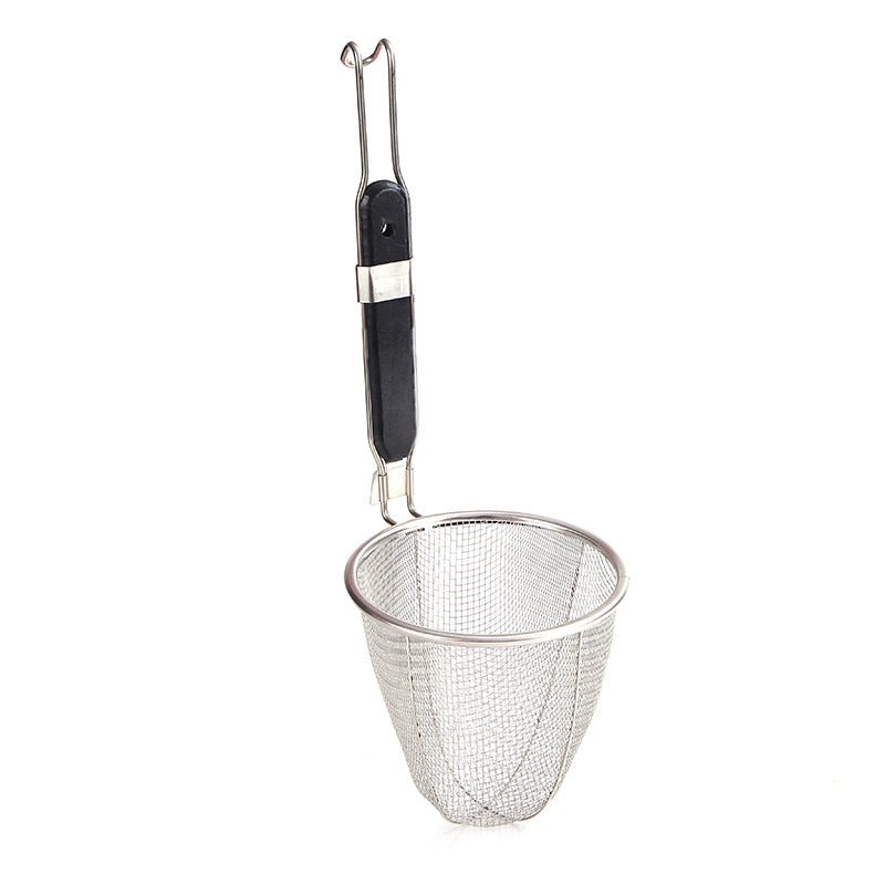 Kitchen supplies: stainless steel red handle powder fence, hot pot, drain, scoop, spoon, cooking noodles, leaking net, soup powder, scooping hot vegetable basket, powder fence