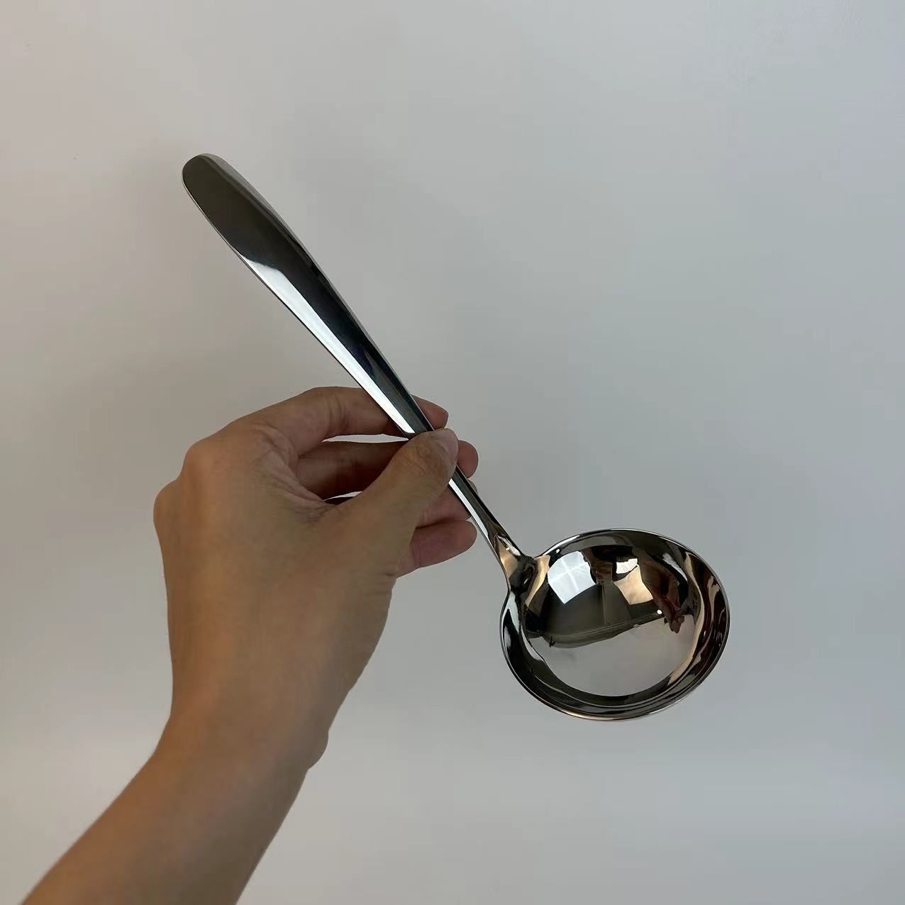 Yinuo Kitchen 304 Stainless Steel Thickening Spoon Soup Spoon Household Thickened Long Handle Soup Drinking Soup Porridge Spoon
