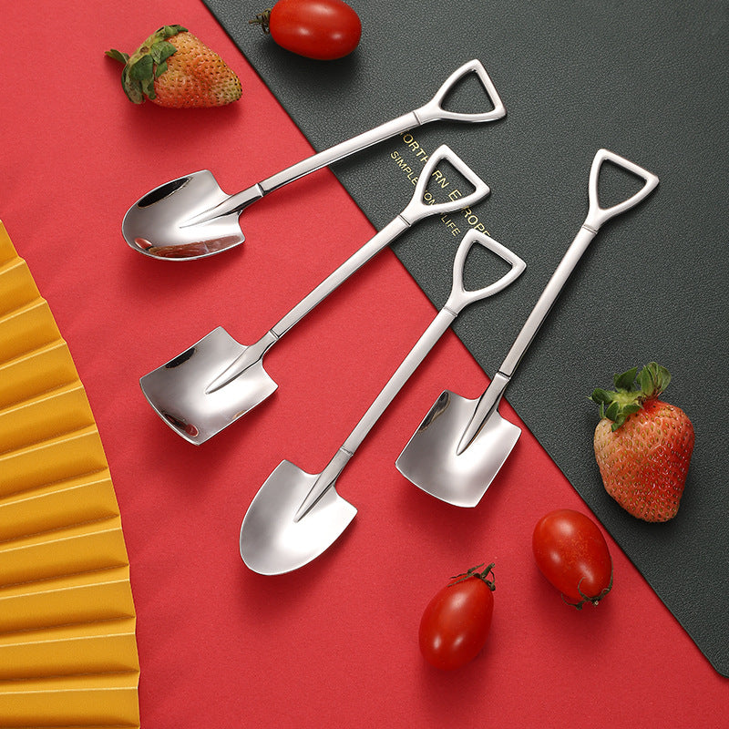 Stainless steel shovel spoon, watermelon spoon, Internet celebrity creative stirring spoon, dessert ice cream, ice cream spoon, ordnance shovel spoon