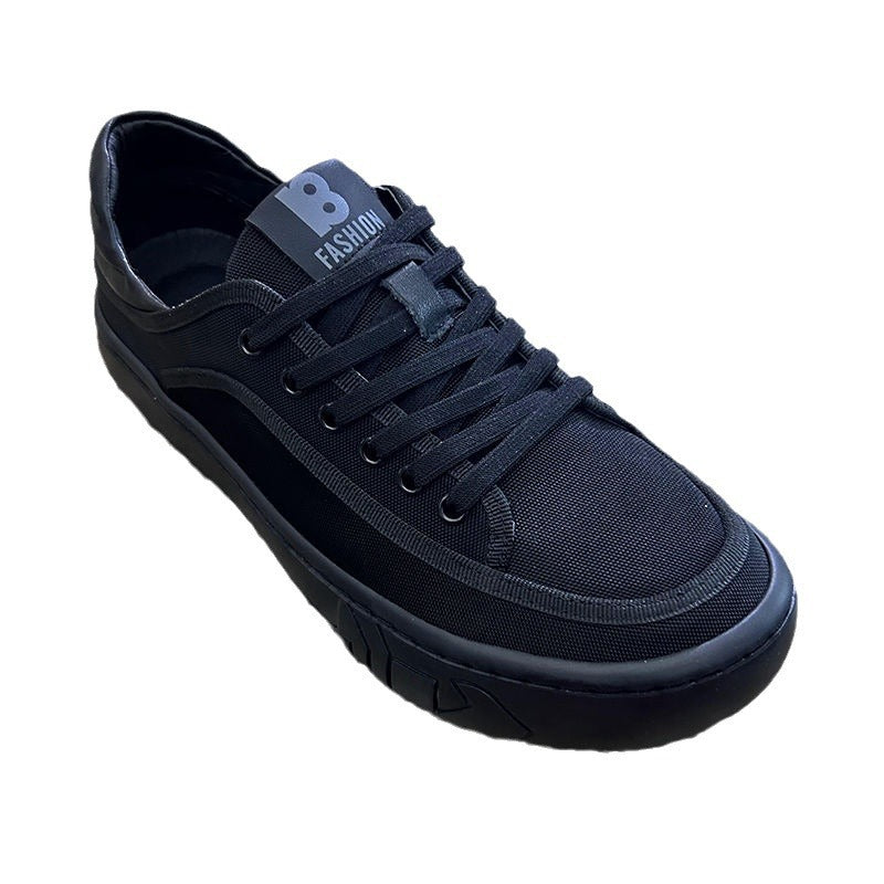 New casual sports board shoes men's round toe ultra-light thick sole clear color lycra breathable mesh shoes men's shoes trendy