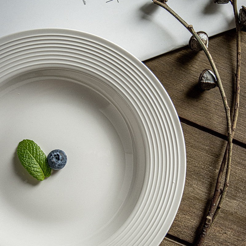 Ceramic straw hat plate, Japanese style high-quality white dessert plate, household dish plate, plate, tableware, dinner plate, bowl, wholesale plate, plate, plate, plate, plate