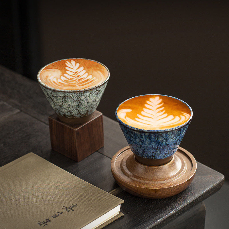 Kiln Coffee Cup Set Retro Stoneware Creative Niche Design Sense Ceramic Latte Art Cup High Appearance