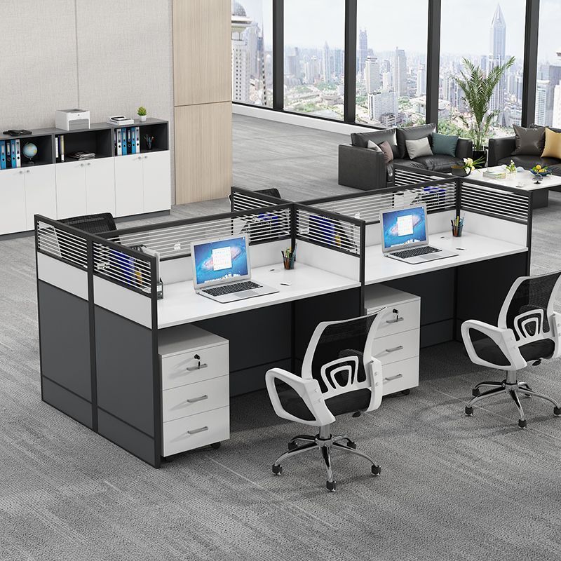 Modern minimalist office, computer desk, desk chair, desk for four or six people, combination staff desk, screen card seat