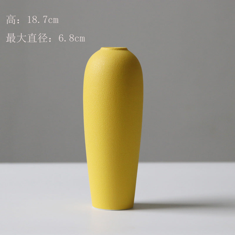 Jingdezhen ceramic small vase Nordic simple home hotel decoration ornament dried flower arrangement hydroponic flower pot white